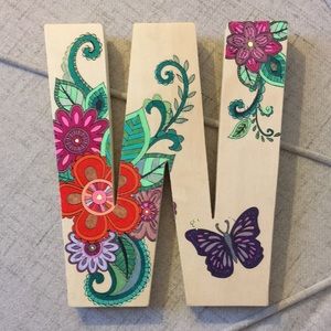 Hand Painted Wooden W